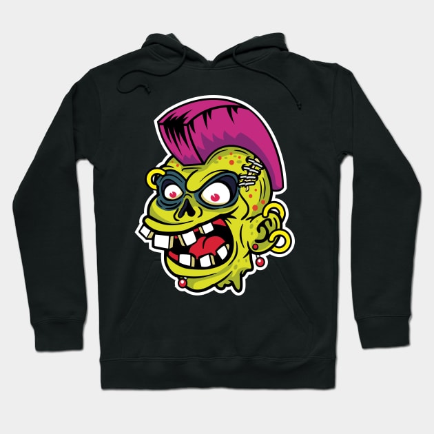 Comic - Zombie Punk Iroquois - dark Hoodie by ShirzAndMore